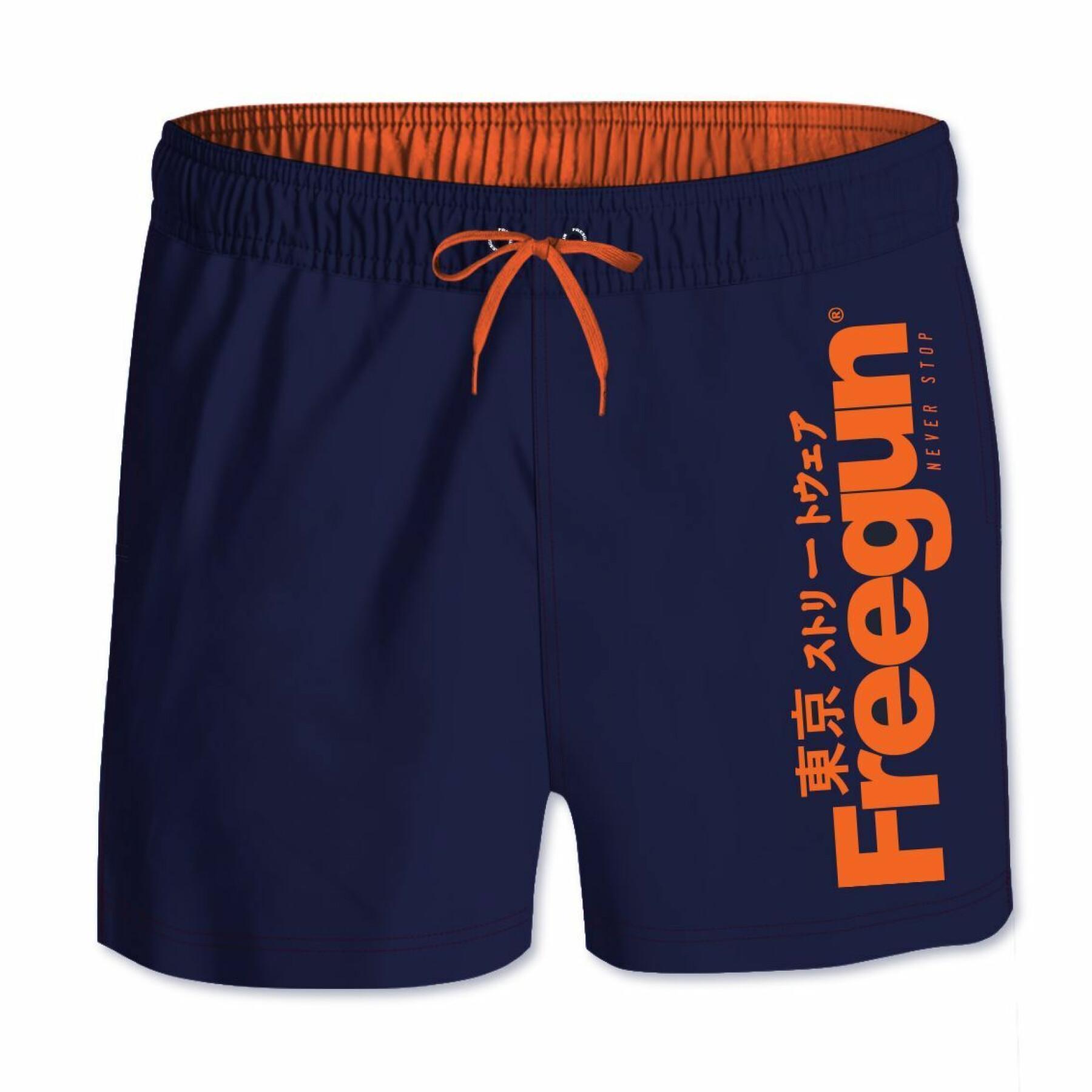 Korte zwemshort met elastische tailleband Freegun Logo