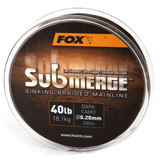 Gevlochten draad Fox Submerge Dark Camo 25lb/0.16mm 300m