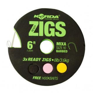Korda Ready Zigs avec ardillon de taille 10, 8lb