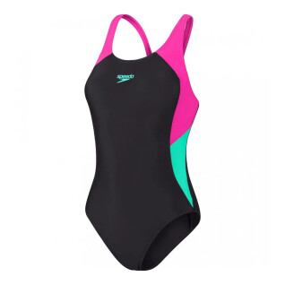 Dames zwempak uit 1 stuk Speedo Eco Colourblock Splice Muscleb
